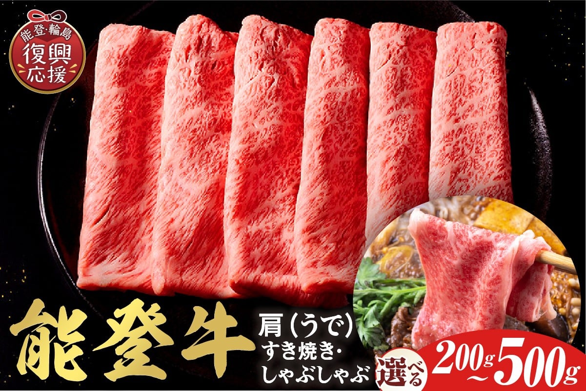 
                  【選べる内容量】【和牛セレブ】能登牛 牛肩(うで) すき焼き・しゃぶしゃぶ
                