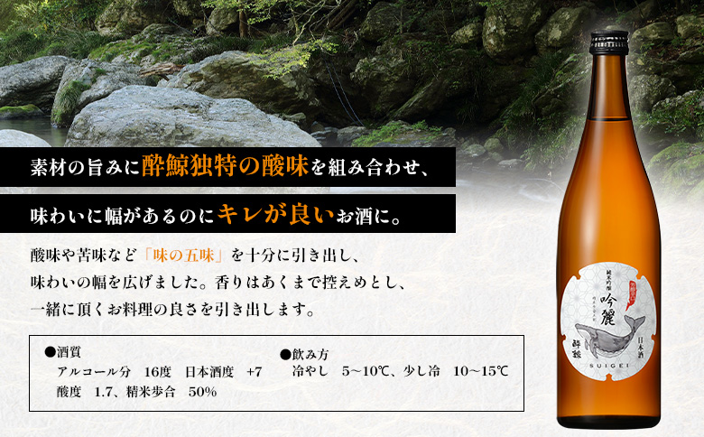 酔鯨 純米吟醸 吟麗 720mL | オンライン申請 ふるさと納税 日本酒 お酒 ギフト プレゼント 祝い 乾杯 純米吟醸酒 吟醸酒 地酒 冷酒 銘酒 清酒 好適米 酒米 吟風 北海道 国産米 お取り