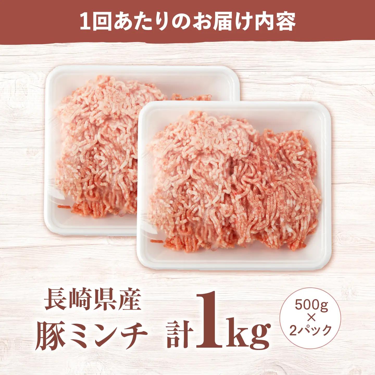 12回定期便 豚 ミンチ1kg [CFA056] ミンチ 豚肉 ハンバーグ
