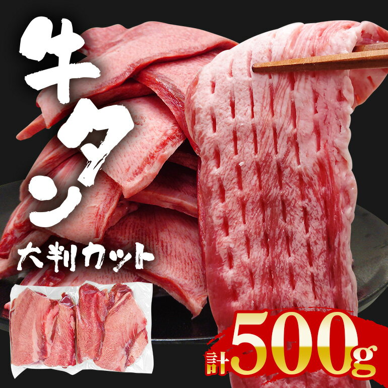 【ふるさと納税】牛タン特大大判カット500g（250g×2）