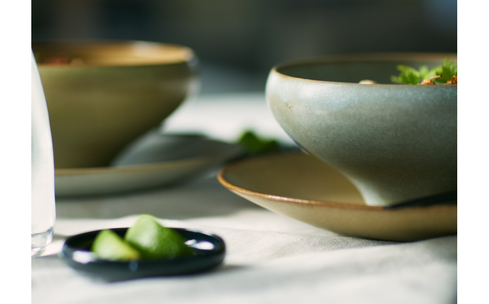 Tableware Shallow Bowl Curveペアセット21cm 鶯