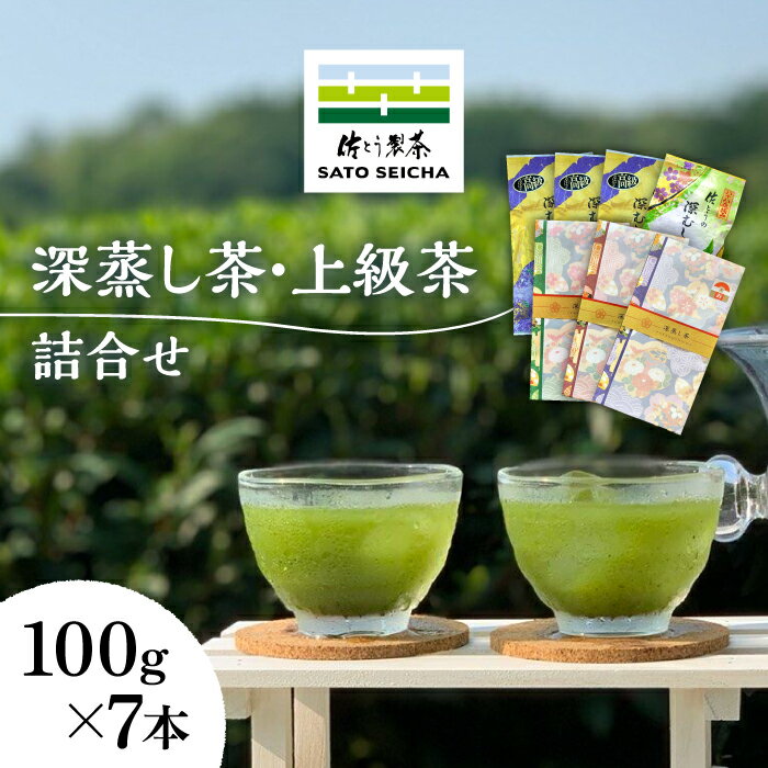 【ふるさと納税】深蒸し茶 上級茶 詰合せ 100g×7本セット 【有限会社 佐とう製茶】[ZAS002]