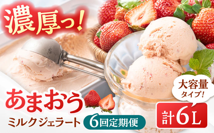 
            【全6回定期便】福岡産 あまおう ジェラート 1000ml ▼ イチゴ  苺 福岡 あまおう 果物 フルーツ アイス 定期便  桂川町/南国フルーツ株式会社[ADBW049]
          