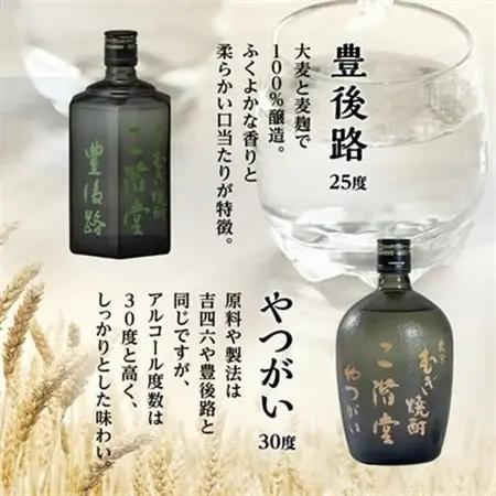 大分むぎ焼酎　二階堂吉四六つぼ・吉四六瓶・豊後路・やつがい(720ml)4本セット_大分むぎ焼酎 二階堂 麦焼酎 焼酎 酒 酒セット 焼酎セット  まとめ買い 飲み比べ_【1456144】