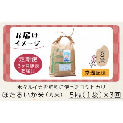 ふるさと納税 滑川市 【毎月定期便】ほたるいか米　玄米　5kg全3回 |  | 03