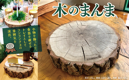 薪一 木のまんま 高さ5センチ×直径20-30センチ 重量約2kg 丸太の輪切り 伊那市 長野県 信州【011-99】