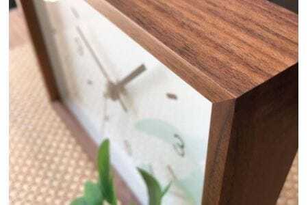 KATOMOKU 少し小さな木枠時計（ウォールナット）