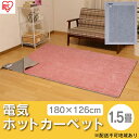 【ふるさと納税】ホットカーペット 電気カーペット ホットマット 1.5畳 180×126cm IHC-15-H グレー アイリスオーヤマ 自動切タイマー付き 温度調節機能付き 足元用暖房器具 オフィス リビング 子供部屋 勉強 ダニ退治　 大河原町