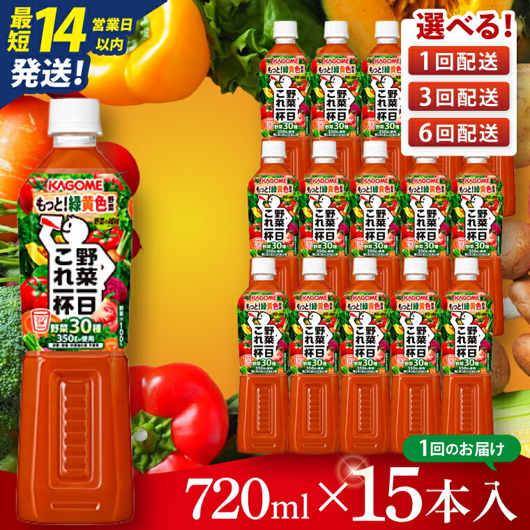 【ふるさと納税】【選べる定期便回数】カゴメ野菜一日これ一杯 720ml×15本｜KAGOME 野菜 果実 おいしい 手軽 ジュース 飲料 野菜ジュース（93-214）