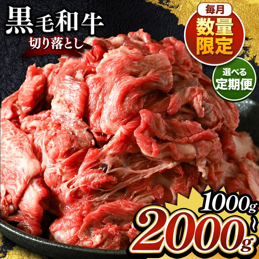 【ふるさと納税】栃木県産 黒毛和牛 切り落とし 単・定期便 1000g～2000g | ふるさと納税 たっぷり ボリューム 限定 お得 お買い得 牛肉 和牛 肉 お肉 しゃぶしゃぶ すき焼き カレー シチュー 牛丼 牛どん サシ 美味しい 調理 特産品 人気 ご家庭向け 真岡市 送料無料