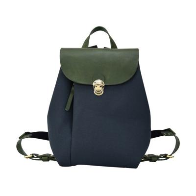 ふるさと納税 豊岡市 豊岡鞄　エルダー　ミニリュック　ネイビー×オリーブ