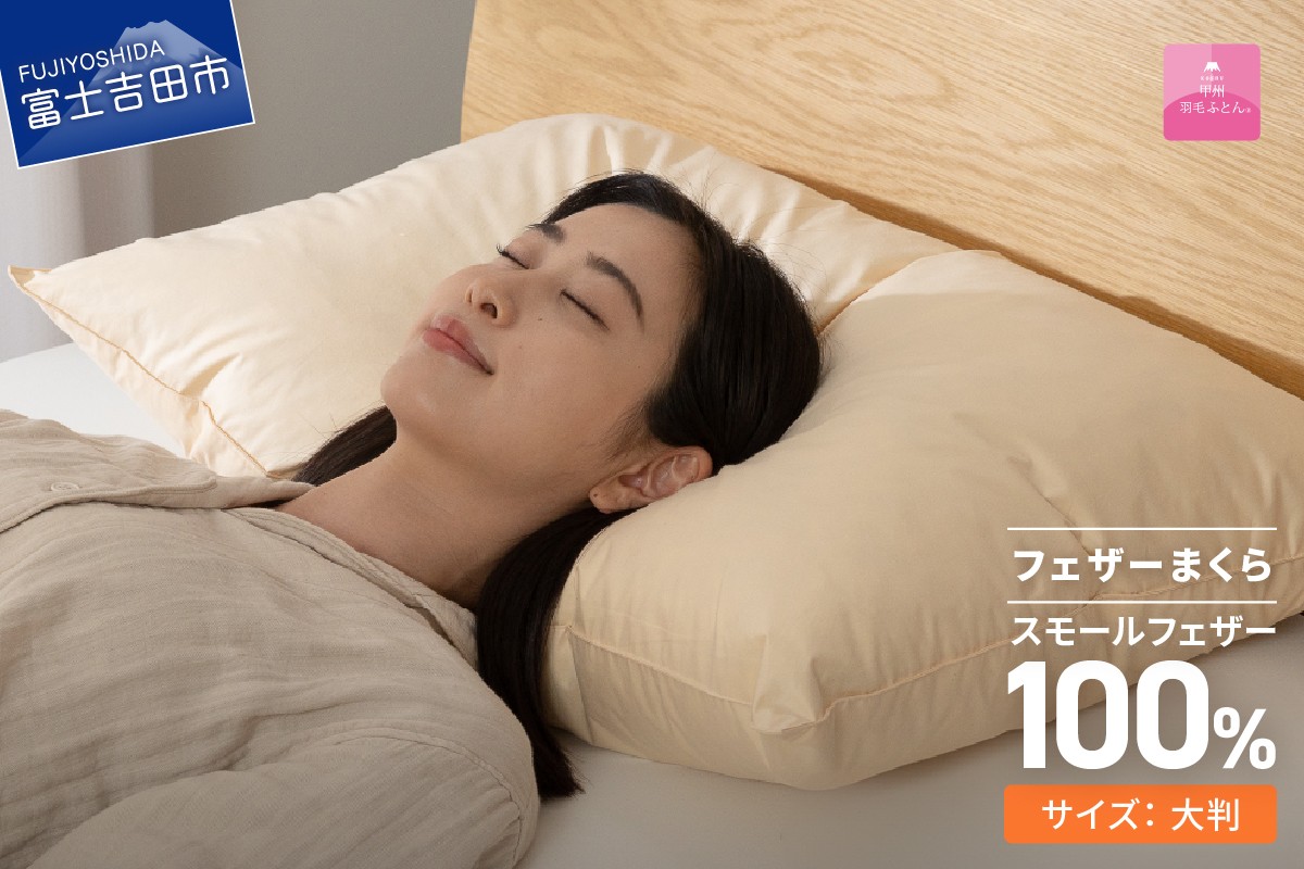 
                  【甲州羽毛ふとん】フェザーまくら大判（50×70㎝）寝具 まくら ピロー 大判 フェザー 山梨 富士吉田
                