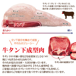 牛タン 肉汁ジューシー牛舌(下)カルビ成型肉焼肉用 1kg(250g×4パック) 牛肉 【牛タン】【ho1660】