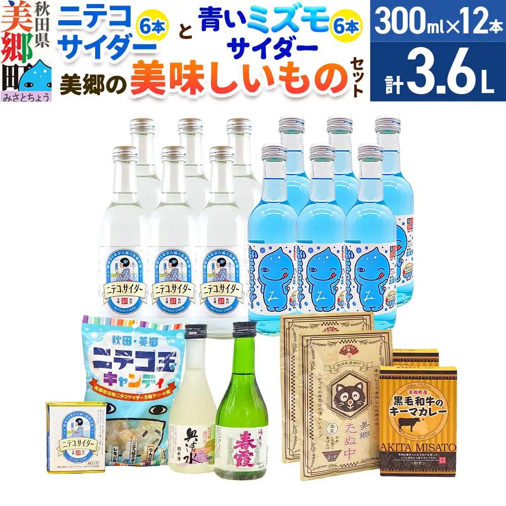 炭酸飲料 ニテコサイダー6本・青いミズモサイダー6本と美郷の美味しいものセット