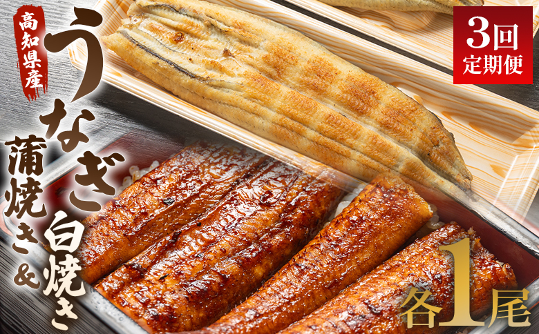 うなぎ 定期便 3回 うなぎ 蒲焼き 白焼き セット 120g 各1尾(無頭) 魚介 国産 海鮮 魚 かばやき 鰻 ウナギ 惣菜 おかず お手軽 しらやき 加工品 加工食品 冷凍 Wun-0052