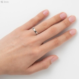 純チタン平打リング (幅3mm) 10号 | アクセサリー リング