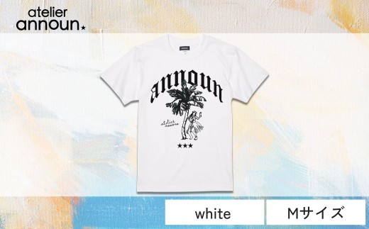 ANNOUNオリジナルTシャツ【Palm T（white Mサイズ）】| Tシャツ アート アトリエ アンノウン オリジナルTシャツ 就労支援B型 クオリティー株式会社 福祉 アパレル 埼玉県 草加市