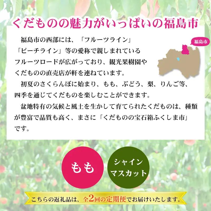福島のフルーツ定期便２種【2027年発送】　桃 シャインマスカット No.2767