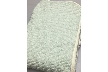 綿100%ワッフル敷パッド セミダブル グリーン [0503]
