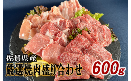 佐賀県産厳選 焼肉5種盛り合わせ 600g (2〜3人前) 佐賀牛 肥前さくらポーク 骨太有明鶏