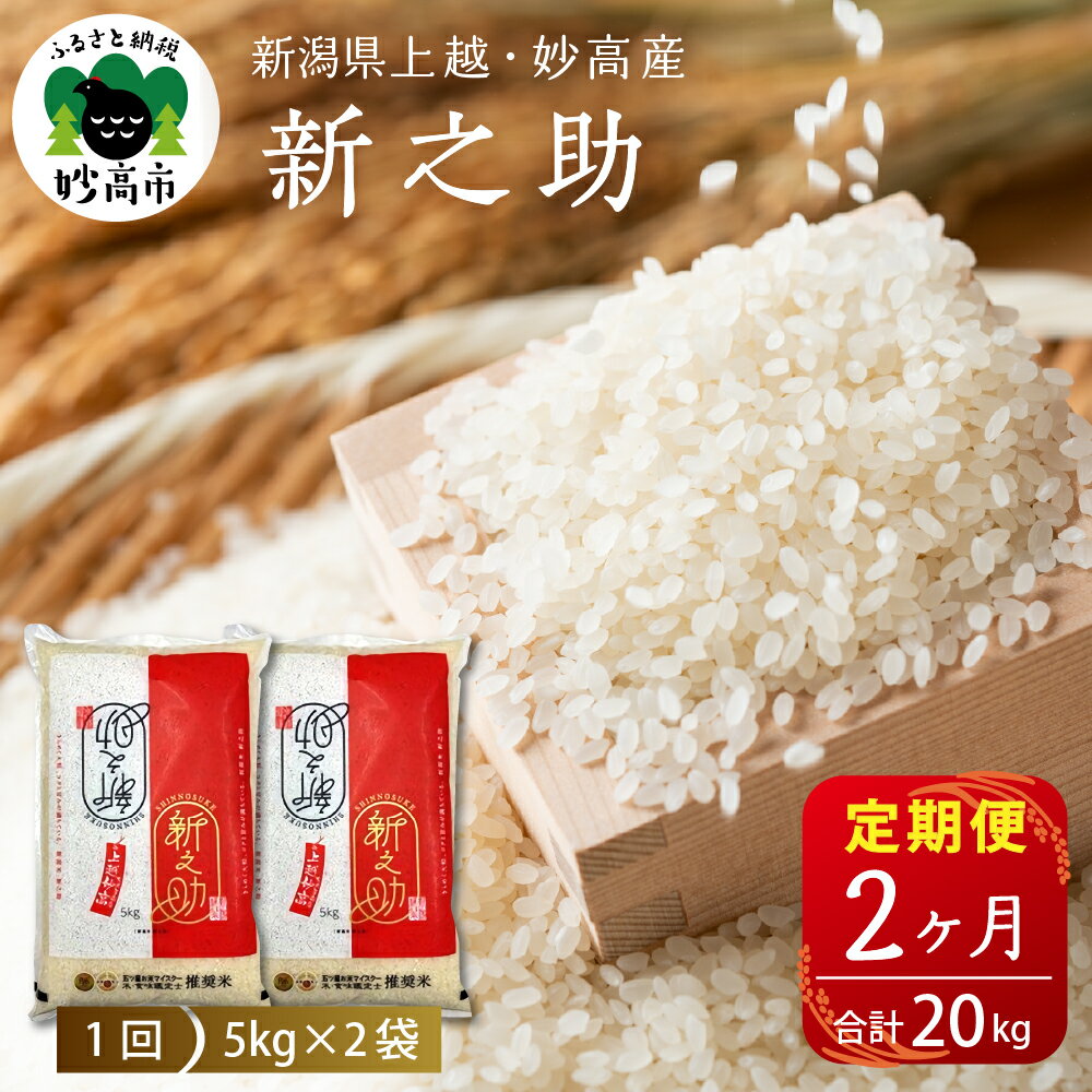 【ふるさと納税】【 定期便 発送時期が選べる 】 米 新之助 しんのすけ 10kg ( 5kg × 2袋 ) × 2ヶ月 計20kg 【令和7年産】 2025年産 登場 新潟県 上越 妙高産 ブランド米 白米 精米 お取り寄せ 送料無料 妙高市 五つ星お米マイスター厳選
