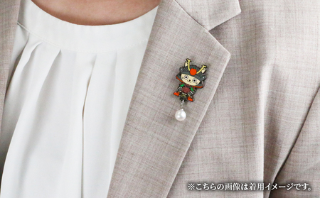真珠 ブローチ 伊達にゃんよ 宇和海 道の駅きさいや広場 真珠 パール ブローチ アクセサリー ファッション カジュアル 慶事 結婚式 卒業式 入学式 お祝い ギフト 贈り物 ご当地キャラ キャラクタ