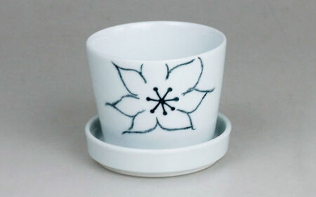 【波佐見焼】 ミニ植木鉢 背高木立・手描フラワー・リーフ 3柄セット 【Cheer house】[AC292]