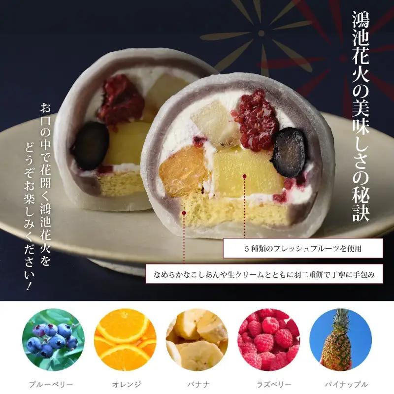 【定期便・2か月に１回発送(全2回) 】★多数のメディアで紹介されました★ 五條堂のフルーツパフェ大福「鴻池花火」(6個入り)
