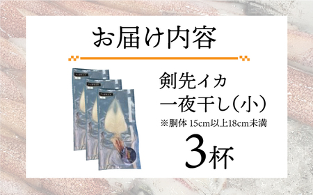 剣先イカ 一夜干 （小） 3杯 《壱岐市》【株式会社マルショウ】 いか イカ 剣先いか セット おつまみ 一夜干し [JEW005] 12000 12000円 コダワリイカ・いか こだわりイカ・いか 