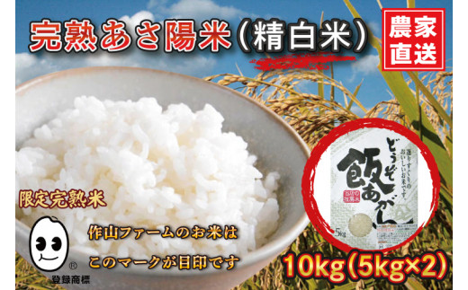 ＼9/2受付開始！／【新米 先行予約】令和6年産 完熟あさ陽米 (精白米) 10kg (5kg×2) ひとめぼれ 特別栽培米 生産農家直送 (CP029)