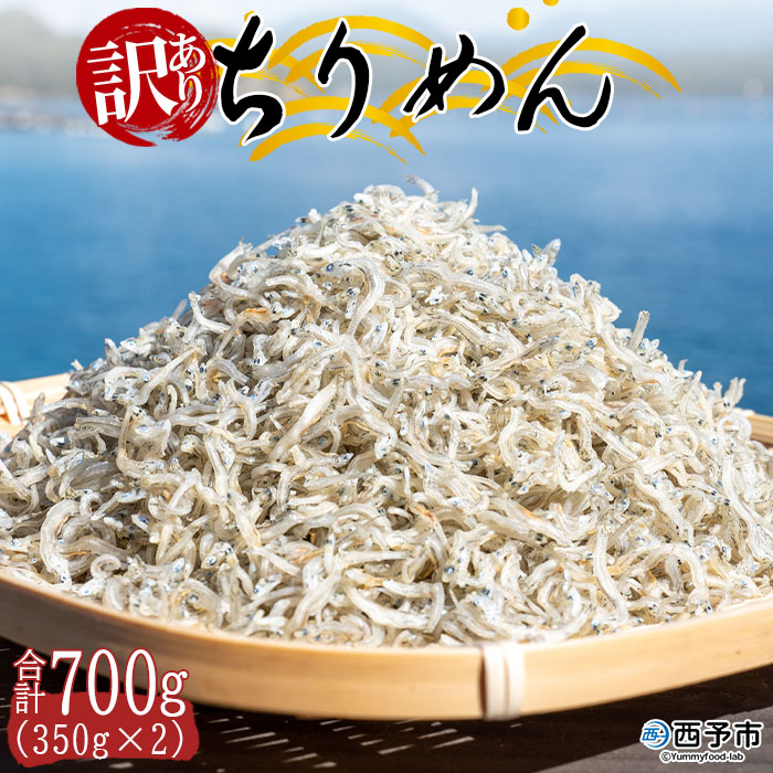 ＜訳あり ちりめん 合計700g（350g×2袋）＞ しらす シラス干し じゃこ 天日干し 無添加 海鮮 魚介 海産物 ごはんのお供 おつまみ 乾物 乾燥 セット ワケアリ わけあり チャック付き パック 袋  網元・祇園丸 愛媛県 西予市 【冷蔵】『1か月以内に順次出荷予定』