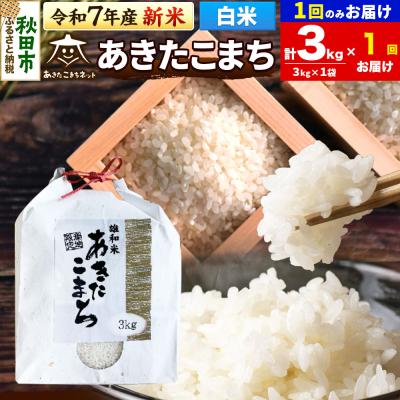 ふるさと納税 秋田市 新米受付あきたこまち 清流米 3kg【白米】 |15_akn-cc0301hs