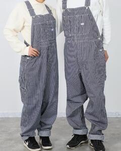 デニムオーバーオール サロペット ヒッコリーストライプ ユニセックス XLサイズ [No.5220-7080]1469