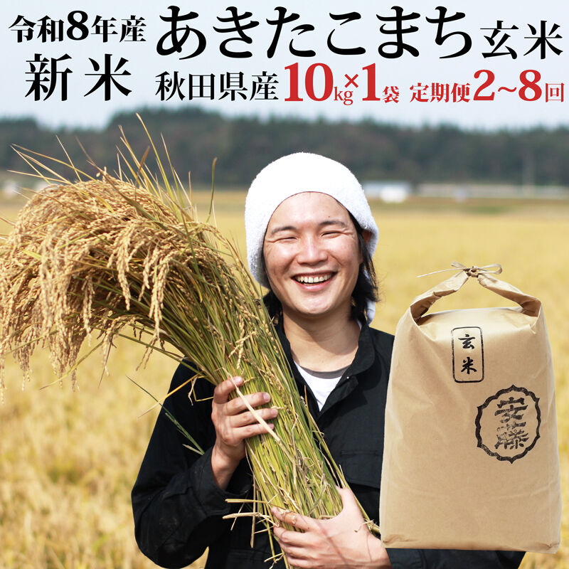 【ふるさと納税】《令和8年産 新米先行受付》秋田県産 あきたこまち 10kg(10kg×1袋) 【玄米】【選べるお届け回数（定期便）】