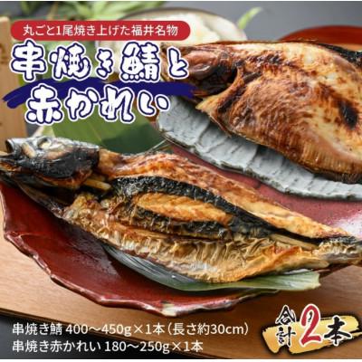 ふるさと納税 福井市 福井名物 串焼き鯖と串焼き赤かれいセット 合計2本