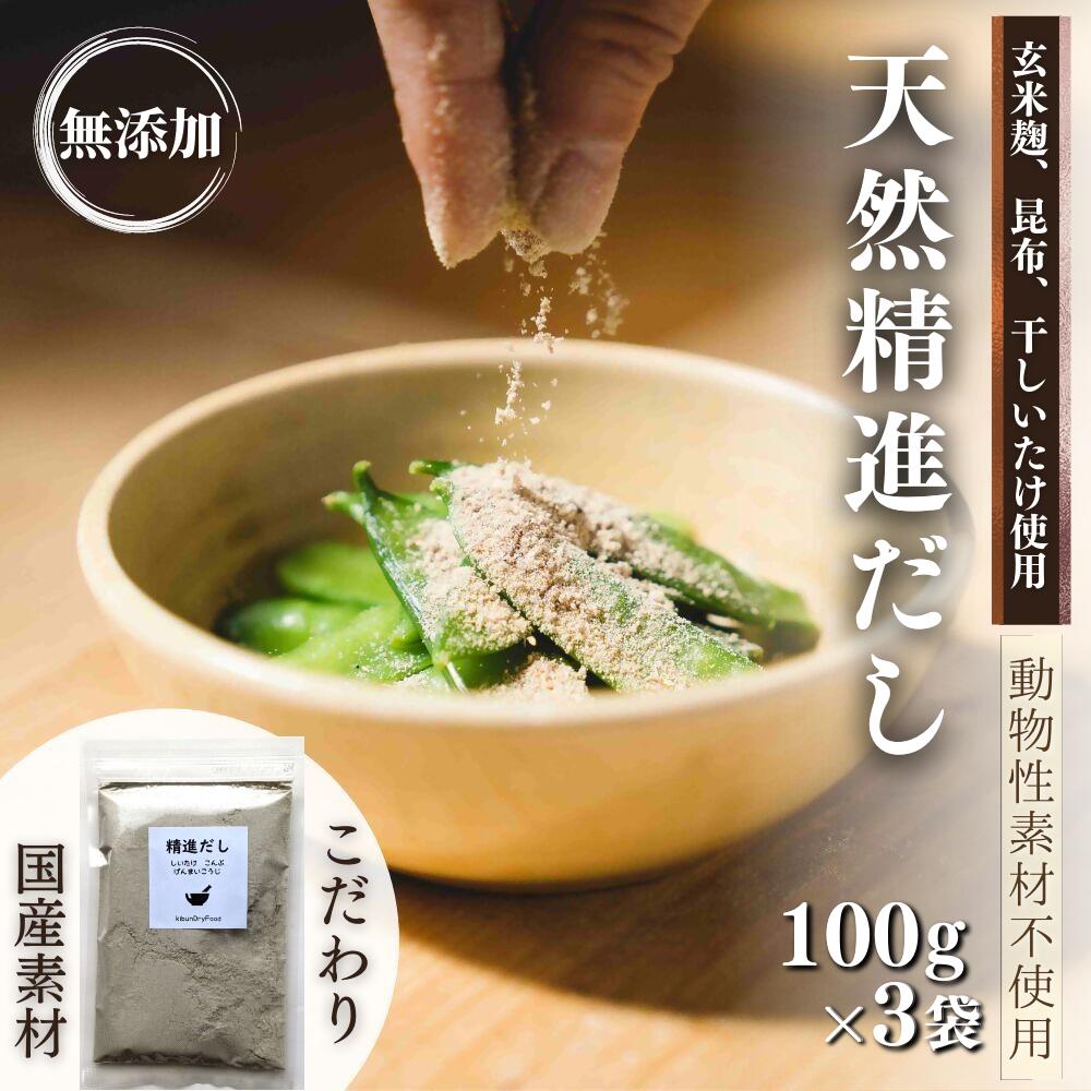 【ふるさと納税】天然 精進 だし 100g×3袋 無添加 国産 素材 玄米 麹 昆布 干 しいたけ 【スピード発送】