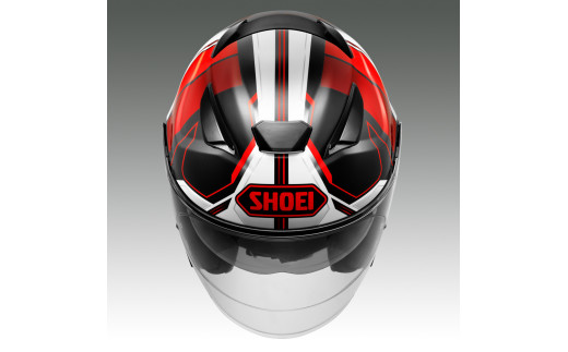 SHOEIヘルメット「J-Cruise 3 WHIZZY (RED／BLACK)」L フィッティングチケット付｜ジェイクルーズ ジェット バイク ツーリング ショウエイ [1449]