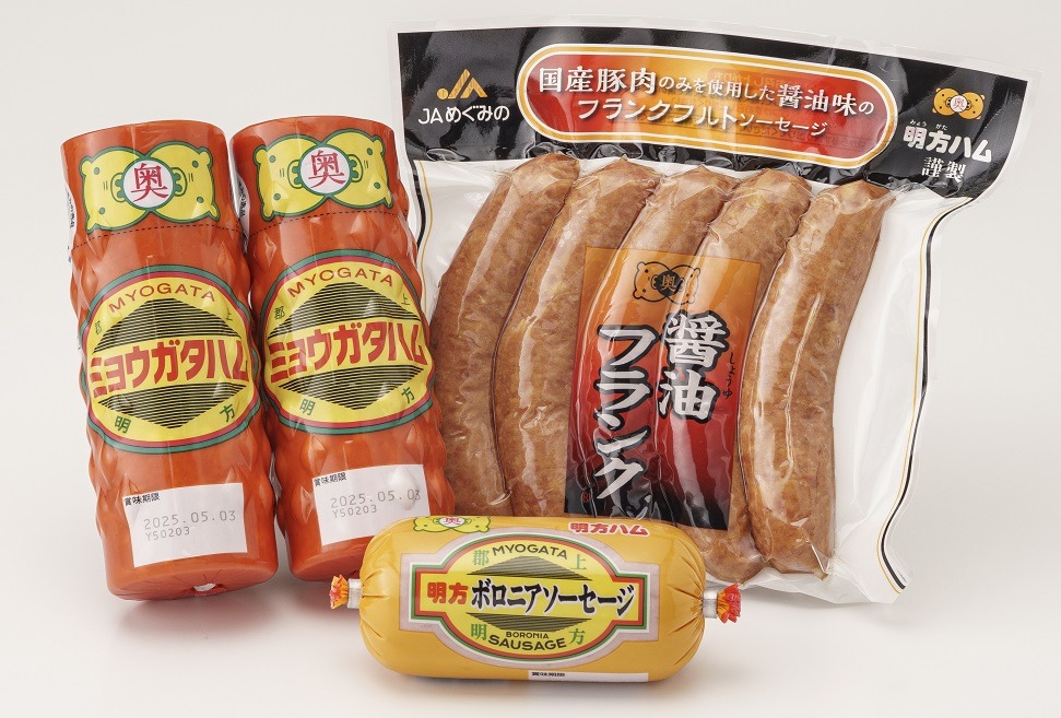 明方ハム 詰合せ Bセット 明方ハム ボロニアソーセージ 醤油フランク 特産品 加工品 農協 499