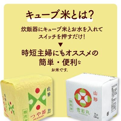 ふるさと納税 上山市 R8年産 無洗 米 キューブ つや姫 雪若丸 詰合せ 2合 20個 6kg 0059-2607 |  | 01