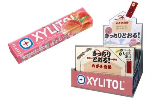 【ロッテ】めざせ合格！きっちりとおる 20個セット （10個×2箱） 受験生応援の赤シートしおり定規付き  セット ピーチ ガム キシリトール 虫歯予防 歯ぐきケア お菓子 おやつ LOTTE 株式会社ロッテ 福岡県 筑後市 【2026年1月上旬以降順次発送】