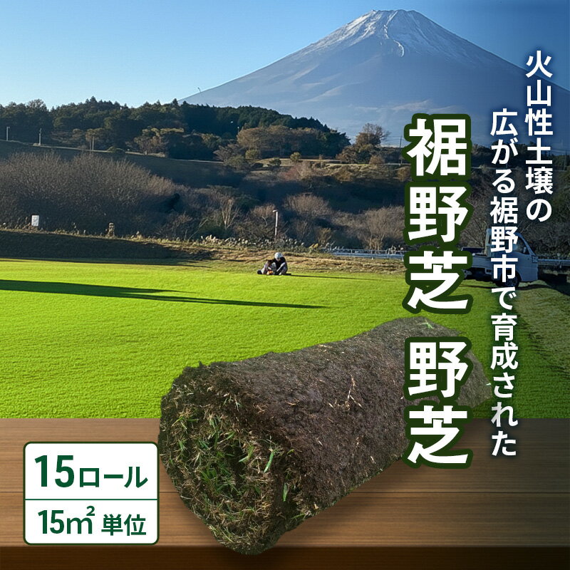 【ふるさと納税】裾野芝（野芝）15ロール（15m2）単位　芝 芝生 ガーデニング DIY 庭 天然 天然芝 最高級 裾野市 静岡県