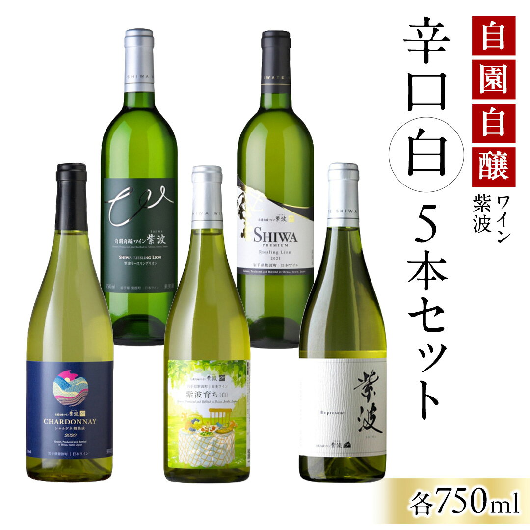 【ふるさと納税】自園自醸ワイン紫波 辛口 白ワイン 5本セット ワイン 日本ワイン 国産ワイン 白 セット 飲み比べ わいん 酒 自園自醸ワイン紫波 辛口 さけ ぶどう 葡萄 ブドウ 5本 国産 プレゼント おすすめ (AL113)