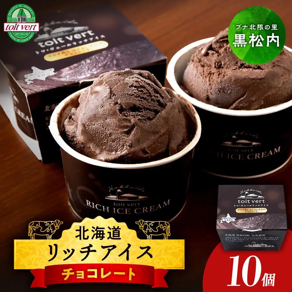 リッチアイスクリーム カカオ香るほどよい甘さのチョコレート 10個セット（100ml）アイス スイーツ おやつ 冷凍 食べ比べ