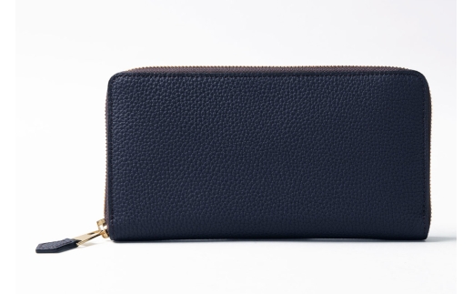 ラウンドジップ 束入れ(カード12枚 小銭入れ付)ネイビー【1045-3-GMS】｜革製品 レザー 国産 [1055]