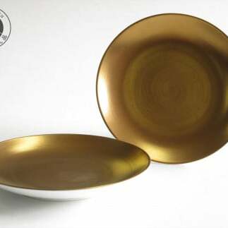 ARITA PORCELAIN LAB (アリタポーセリンラボ) ゴールド ペア平皿(小) 有田焼 モダン 取り皿 A75-78