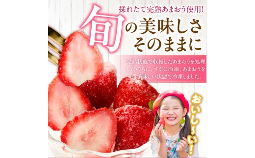 【訳あり】冷凍あまおう（いちご）2kg_訳あり いちご イチゴ 冷凍 あまおう 2kg 1kg×2袋 福岡 国産 完熟 鮮やかな 赤色 ふっくら 丸い形 食べごたえ 大粒 甘み 酸味 バランス 絶妙 