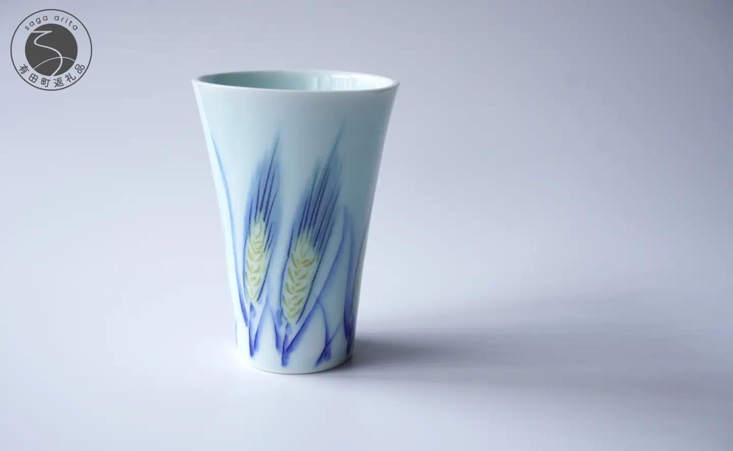 有田焼 麦ゆらぐフリーカップ【晩香窯 庄健】食器 うつわ 器 シンプル 上品 絵付け fv002