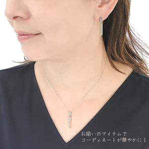ネックレス PT900 K18YG プラチナ イエローゴールド ダイヤモンド 0.28ct 両面 バーネックレス 縦ライン コンビ ペンダント Iライン ジュエリー【f276-pt-ygpt】 ALP