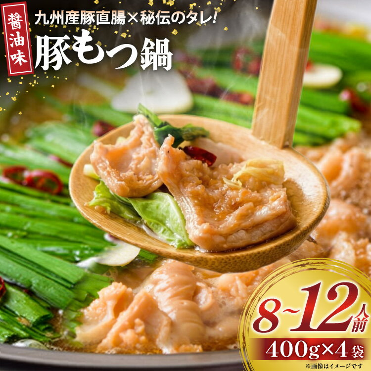【ふるさと納税】九州産 豚もつ鍋セット 400g×4袋 1.6kg [甲斐精肉店 宮崎県 日向市 452060708] 肉 お肉 ホルモン 鍋用 もつ鍋 もつなべ 味付け 味付き 簡単
