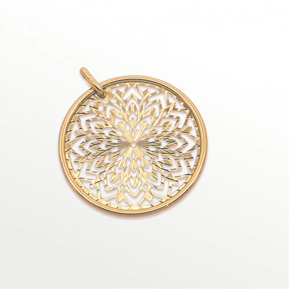 【18金イエローゴールド 二つ菊ペンダントトップ 】｜ネックレス 富山市 山森製鎖 ジュエリー アクセサリー 